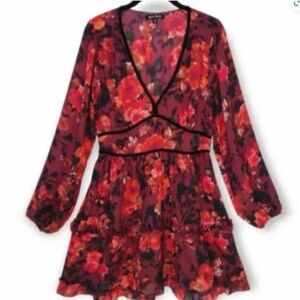 Max + Ash red and black floral dresss size small